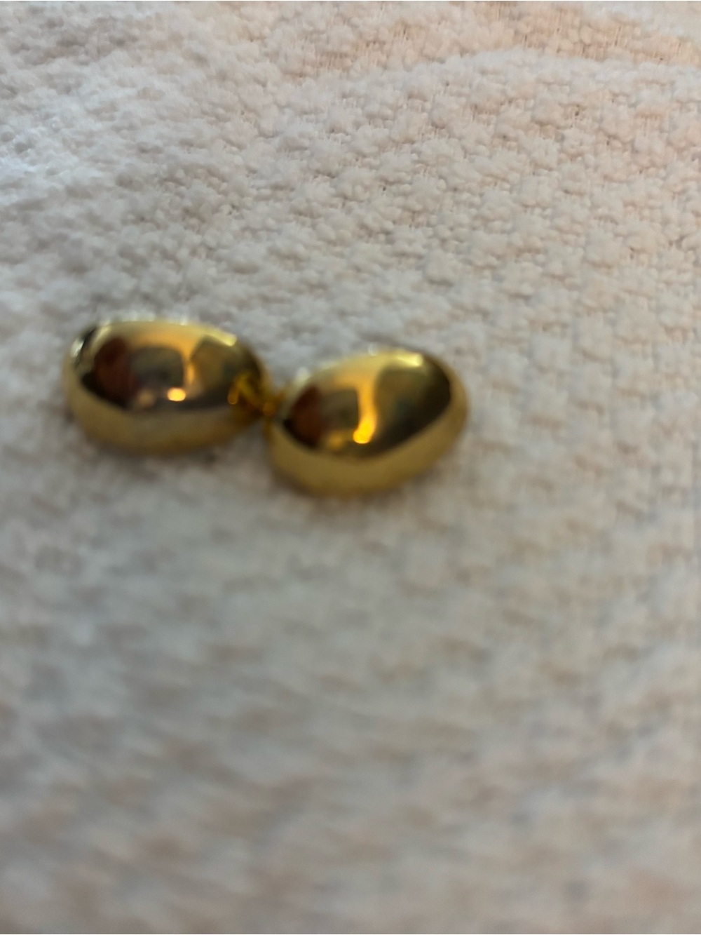 Gold Tone Oval Drop Earrings for Women clip on